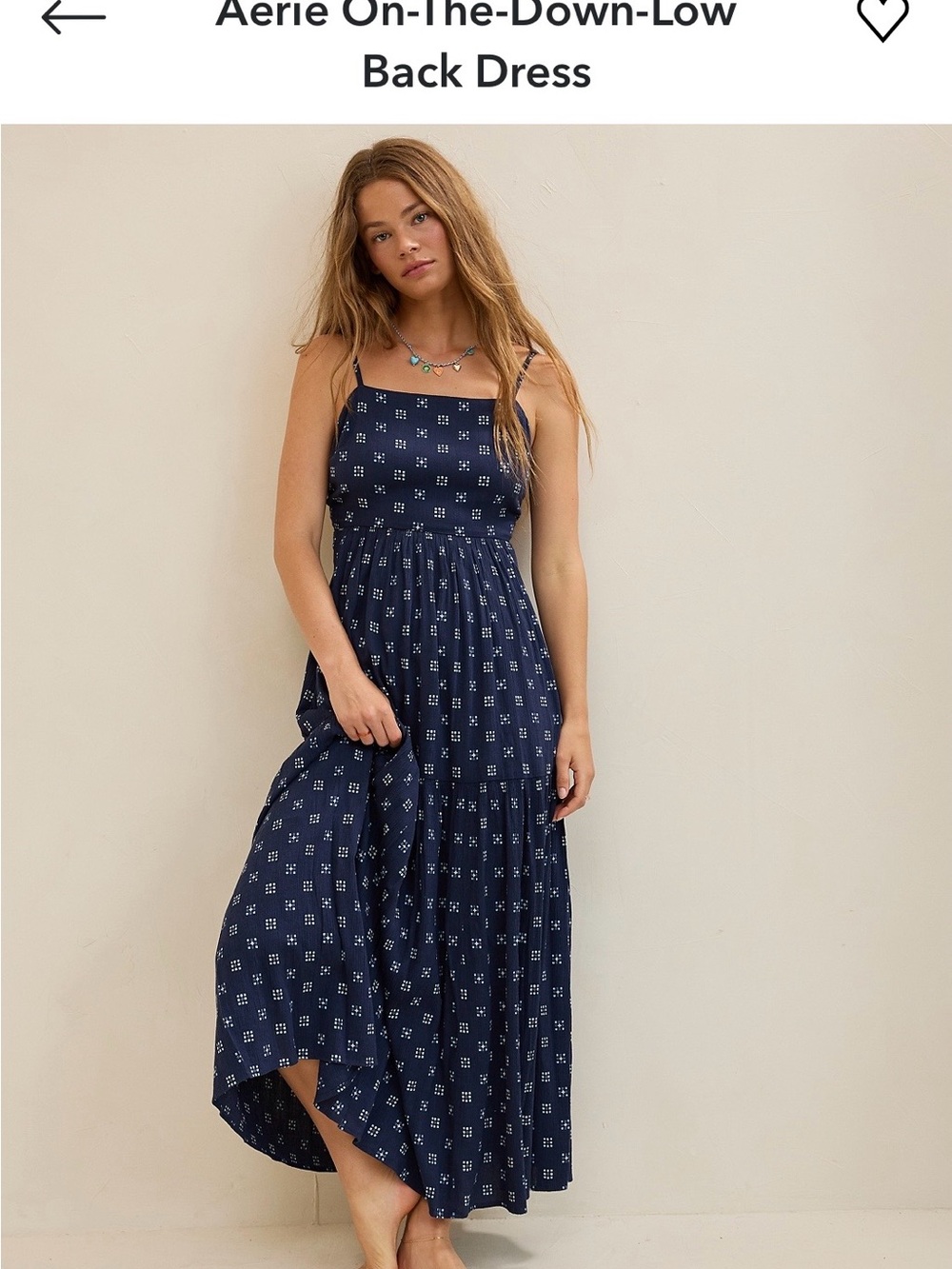 Aerie On-The-Down-Low
Back Dress in Navy